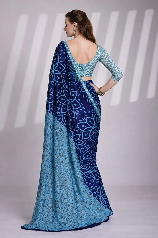 Leelavati_Printed_Floral_Print_Geometric_Print_Blocked_Printed_Daily_Wear_Pure_Cotton_Saree_Blue