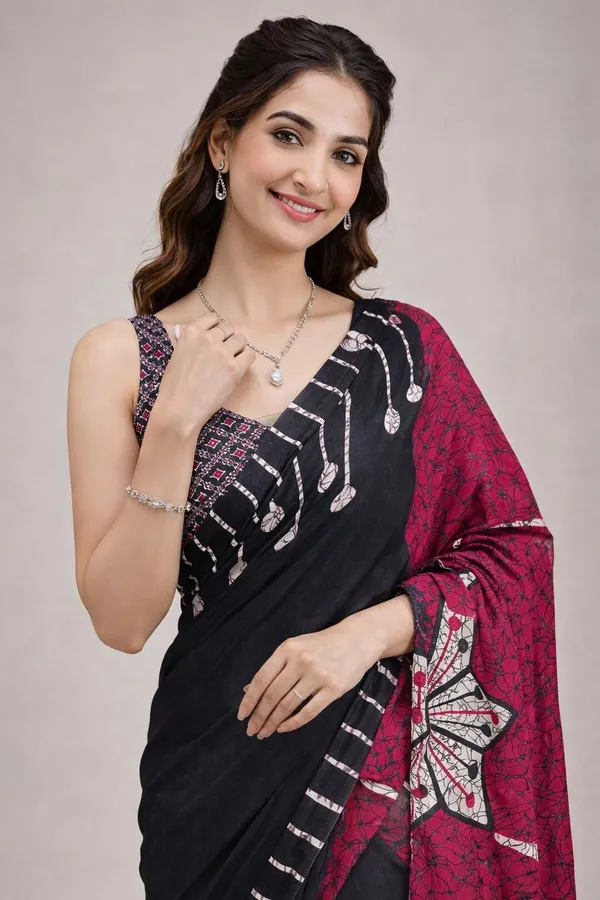 Leelavati_Printed_Floral_Print_Geometric_Print_Blocked_Printed_Daily_Wear_Pure_Cotton_Saree_Grey
