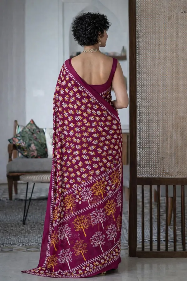 Leelavati_Printed_Floral_Print_Geometric_Print_Blocked_Printed_Daily_Wear_Pure_Cotton_Saree_Pink