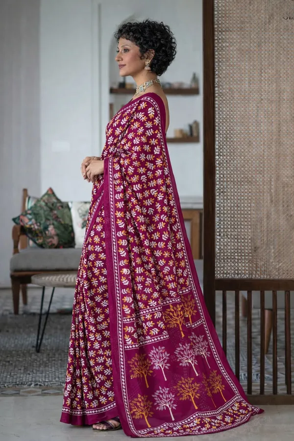 Leelavati_Printed_Floral_Print_Geometric_Print_Blocked_Printed_Daily_Wear_Pure_Cotton_Saree_Pink