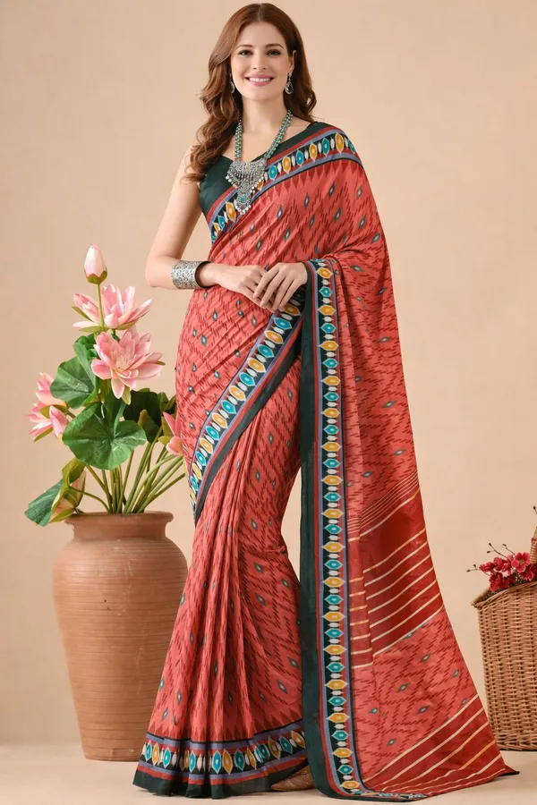 Leelavati_Printed_Floral_Print_Geometric_Print_Blocked_Printed_Daily_Wear_Pure_Cotton_Saree_Multicolor