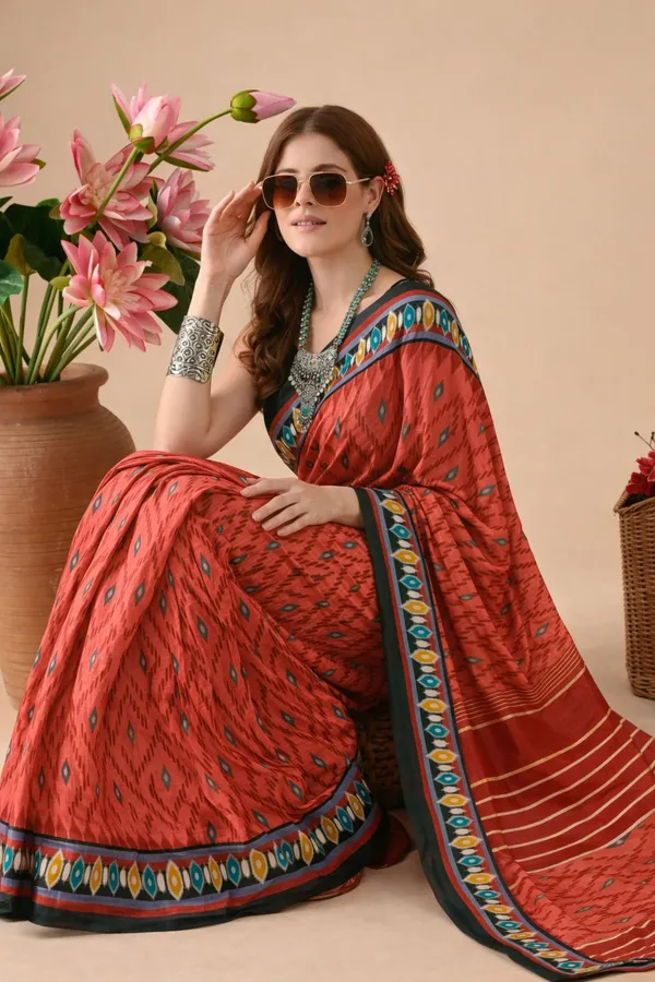 Leelavati_Printed_Floral_Print_Geometric_Print_Blocked_Printed_Daily_Wear_Pure_Cotton_Saree_Multicolor