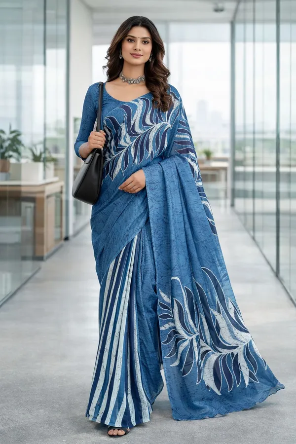 Leelavati_Printed_Floral_Print_Geometric_Print_Blocked_Printed_Daily_Wear_Pure_Cotton_Saree_Grey