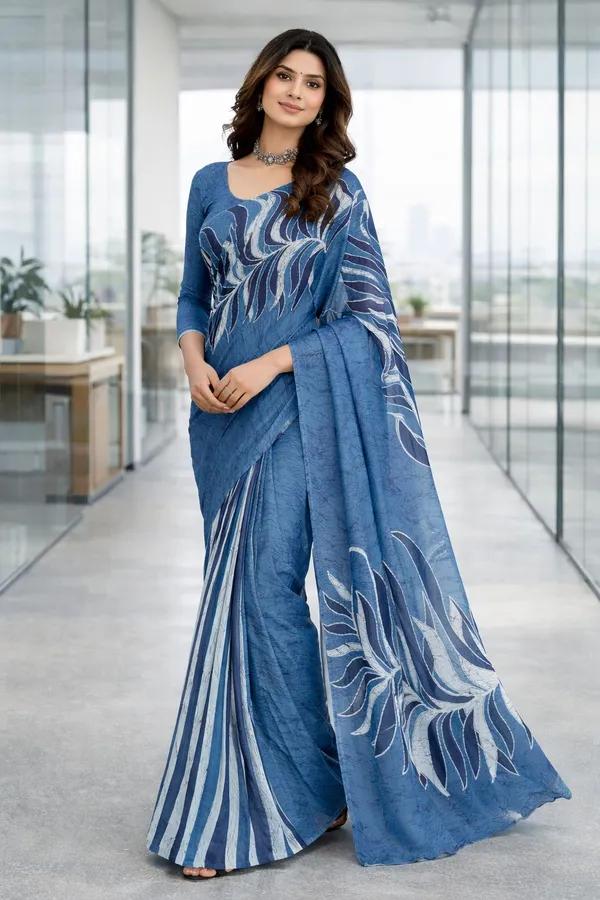 Leelavati_Printed_Floral_Print_Geometric_Print_Blocked_Printed_Daily_Wear_Pure_Cotton_Saree_Grey