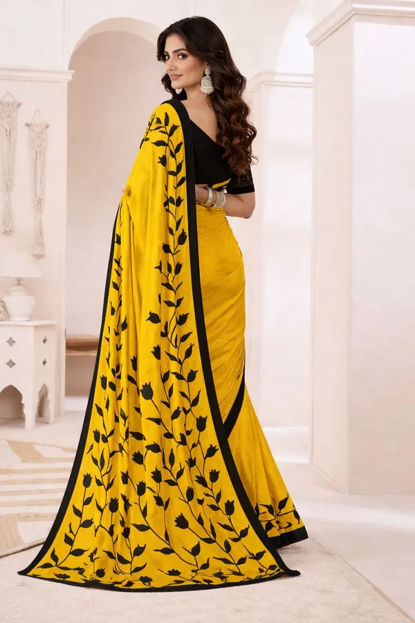 Leelavati_Printed_Floral_Print_Geometric_Print_Blocked_Printed_Daily_Wear_Pure_Cotton_Saree_Yellow