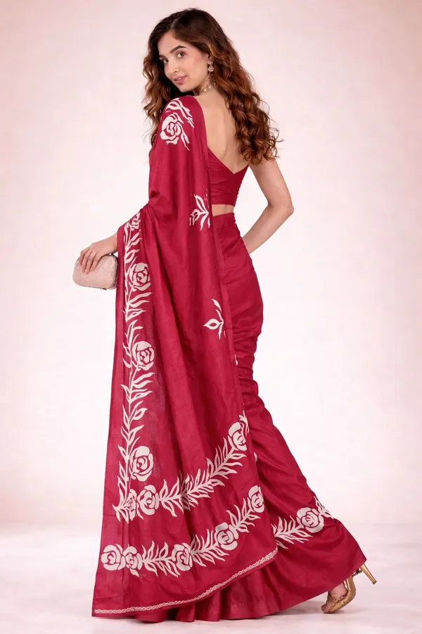 Leelavati_Printed_Floral_Print_Geometric_Print_Blocked_Printed_Daily_Wear_Pure_Cotton_Saree_Pink