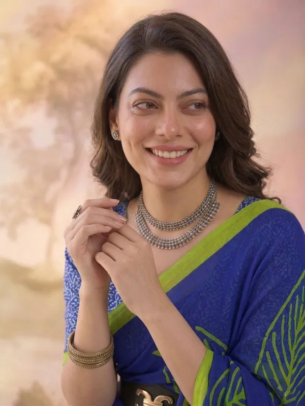 Leelavati_Printed_Floral_Print_Geometric_Print_Blocked_Printed_Daily_Wear_Pure_Cotton_Saree_Blue