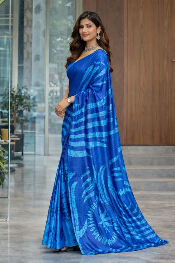 Leelavati_Printed_Floral_Print_Geometric_Print_Blocked_Printed_Daily_Wear_Pure_Cotton_Saree_Dark_Blue