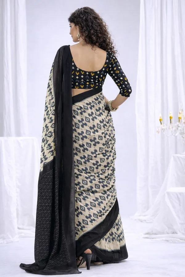 Leelavati_Printed_Floral_Print_Geometric_Print_Blocked_Printed_Daily_Wear_Pure_Cotton_Saree_Black