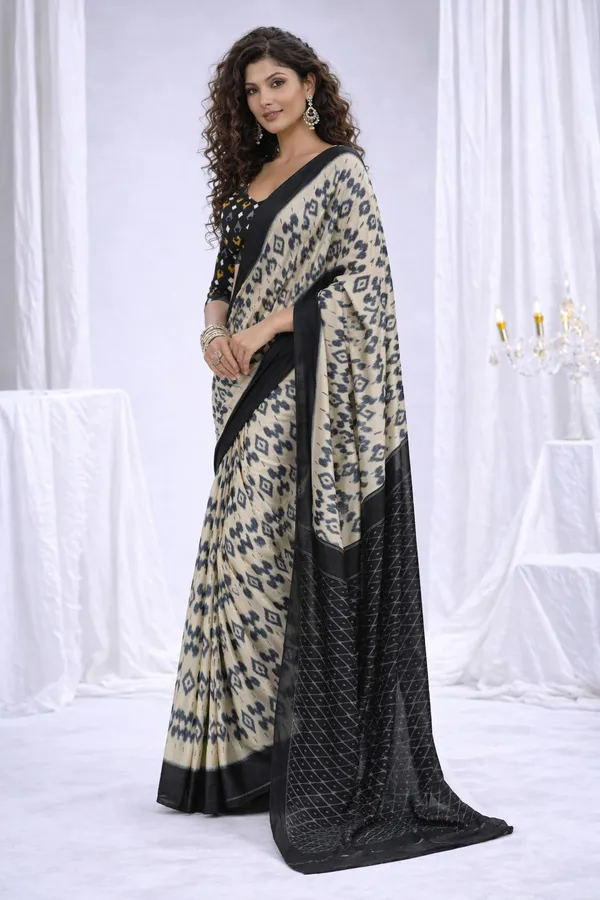 Leelavati_Printed_Floral_Print_Geometric_Print_Blocked_Printed_Daily_Wear_Pure_Cotton_Saree_Black