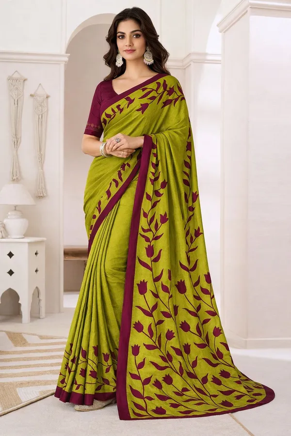 Leelavati_Printed_Floral_Print_Geometric_Print_Blocked_Printed_Daily_Wear_Pure_Cotton_Saree_Green