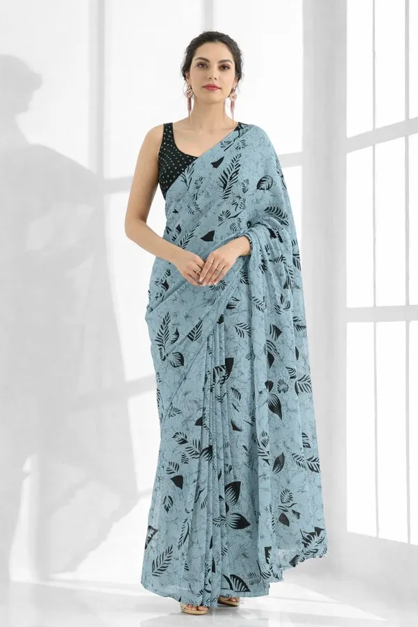 Leelavati_Printed_Floral_Print_Geometric_Print_Blocked_Printed_Daily_Wear_Pure_Cotton_Saree_Grey