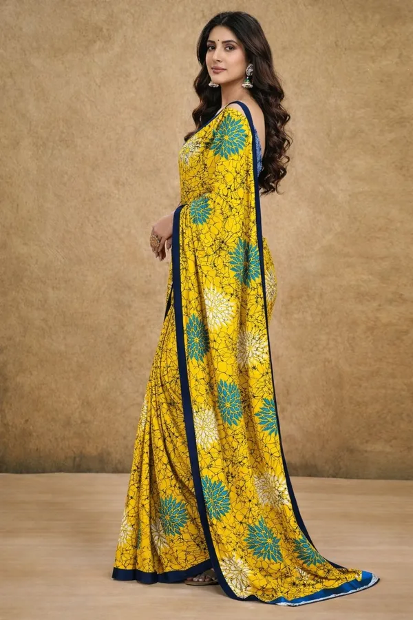 Leelavati_Printed_Floral_Print_Geometric_Print_Blocked_Printed_Daily_Wear_Pure_Cotton_Saree_Yellow
