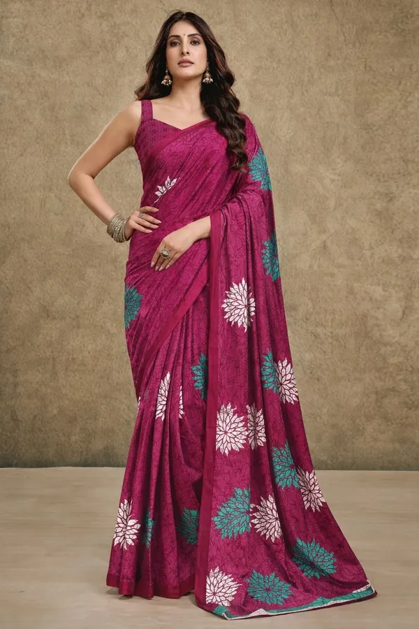 Leelavati_Printed_Floral_Print_Geometric_Print_Blocked_Printed_Daily_Wear_Pure_Cotton_Saree_Pink