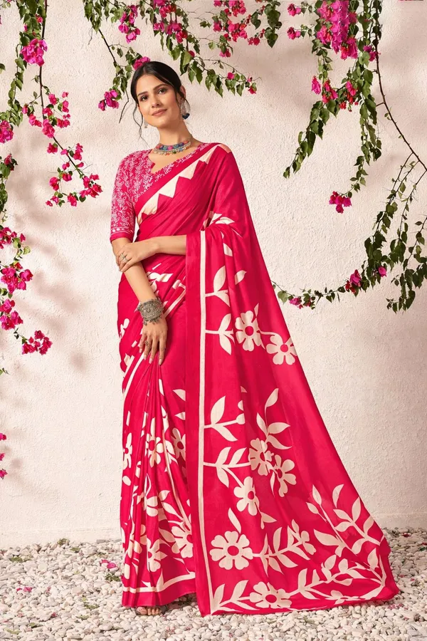 Leelavati_Printed_Floral_Print_Geometric_Print_Blocked_Printed_Daily_Wear_Pure_Cotton_Saree_Pink