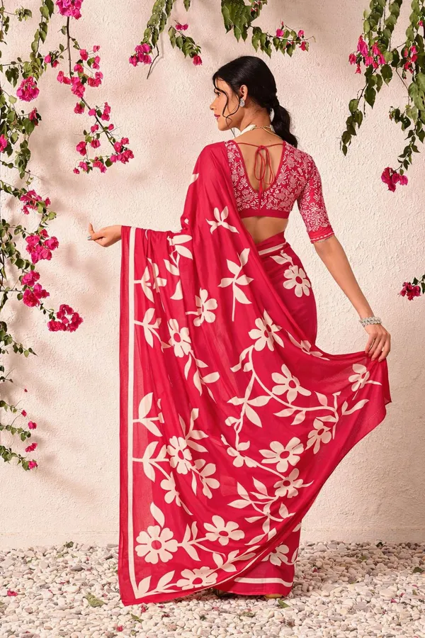 Leelavati_Printed_Floral_Print_Geometric_Print_Blocked_Printed_Daily_Wear_Pure_Cotton_Saree_Pink