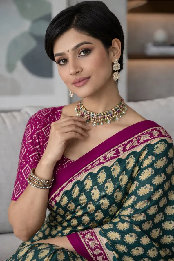 Leelavati_Printed_Floral_Print_Geometric_Print_Blocked_Printed_Daily_Wear_Pure_Cotton_Saree_Grey