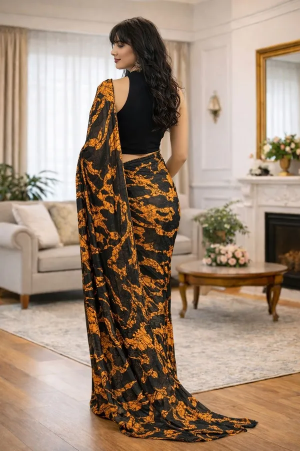 Leelavati_Printed_Floral_Print_Geometric_Print_Blocked_Printed_Daily_Wear_Pure_Cotton_Saree_Mustard