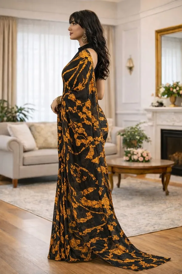 Leelavati_Printed_Floral_Print_Geometric_Print_Blocked_Printed_Daily_Wear_Pure_Cotton_Saree_Mustard