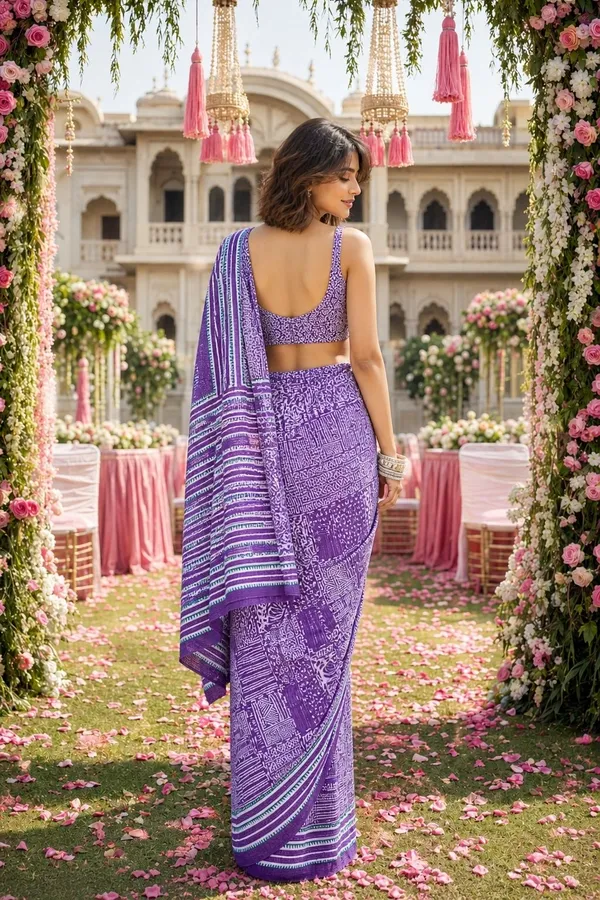 Leelavati_Printed_Floral_Print_Geometric_Print_Blocked_Printed_Daily_Wear_Pure_Cotton_Saree_Purple