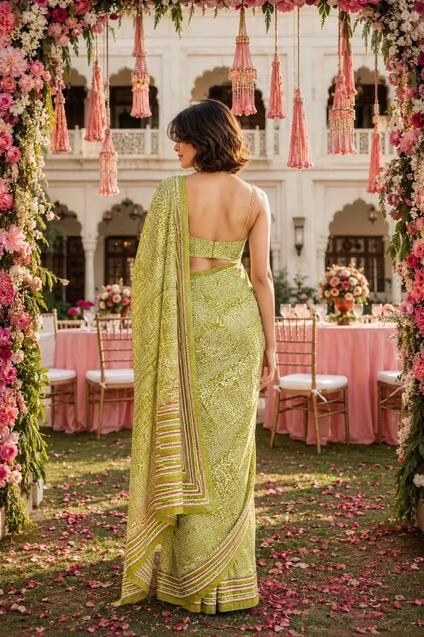 Leelavati_Printed_Floral_Print_Geometric_Print_Blocked_Printed_Daily_Wear_Pure_Cotton_Saree_Green