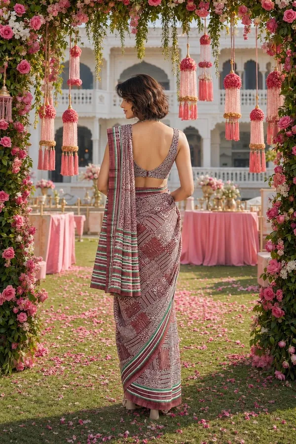 Leelavati_Printed_Floral_Print_Geometric_Print_Blocked_Printed_Daily_Wear_Pure_Cotton_Saree_Red