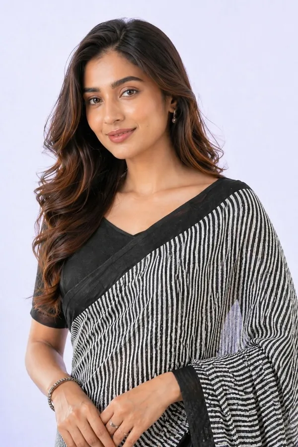 Leelavati_Printed_Floral_Print_Geometric_Print_Blocked_Printed_Daily_Wear_Pure_Cotton_Saree_Grey