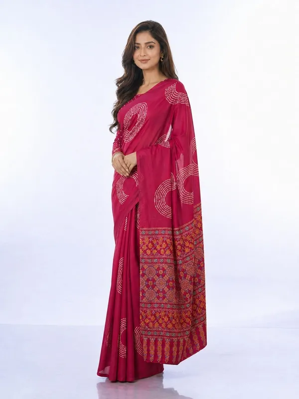 Leelavati_Printed_Floral_Print_Geometric_Print_Blocked_Printed_Daily_Wear_Pure_Cotton_Saree_Pink
