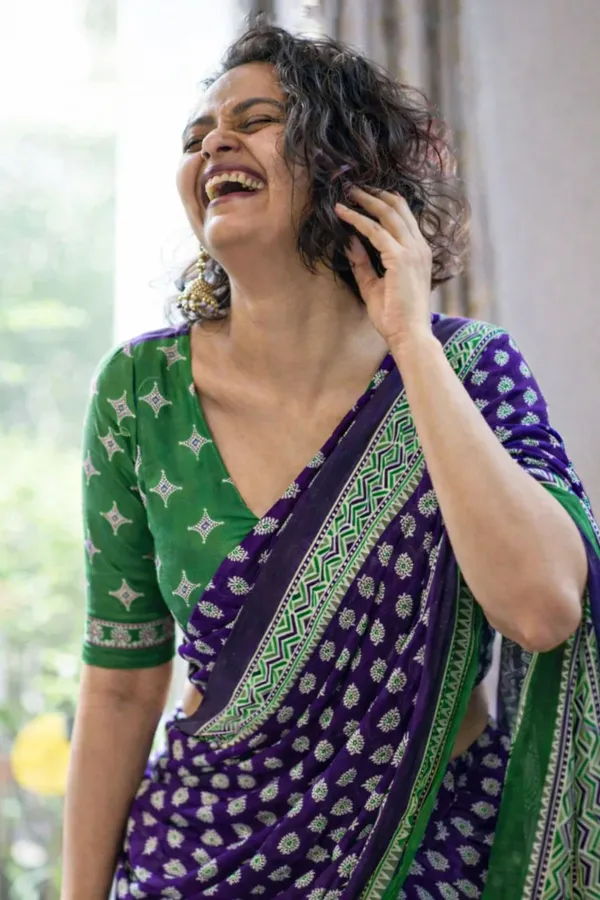 Leelavati_Printed_Floral_Print_Geometric_Print_Blocked_Printed_Daily_Wear_Pure_Cotton_Saree_Purple