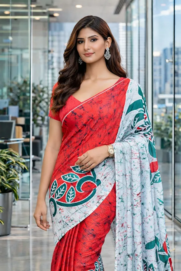 Leelavati_Printed_Floral_Print_Geometric_Print_Blocked_Printed_Daily_Wear_Pure_Cotton_Saree_Pink_And_White