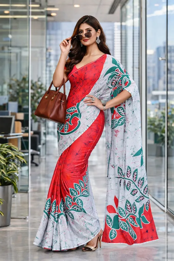 Leelavati_Printed_Floral_Print_Geometric_Print_Blocked_Printed_Daily_Wear_Pure_Cotton_Saree_Pink_And_White