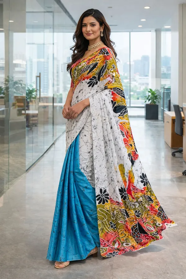 Leelavati_Printed_Floral_Print_Geometric_Print_Blocked_Printed_Daily_Wear_Pure_Cotton_Saree_Multicolor