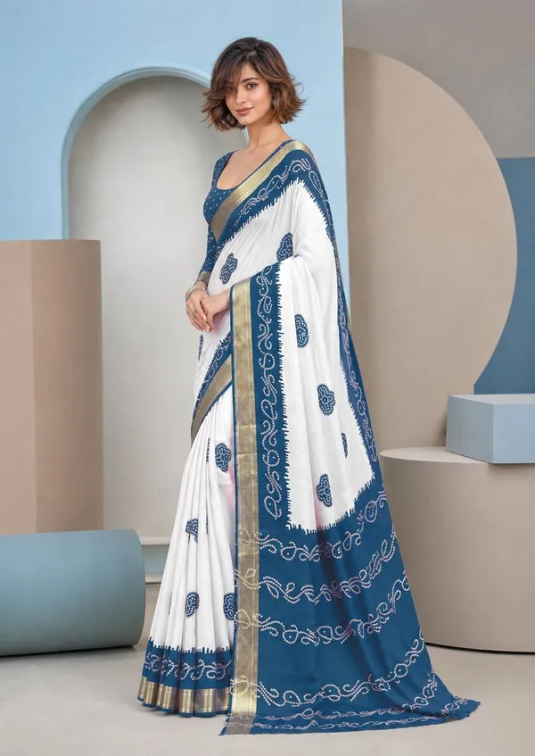 Leelavati_Printed_Blocked_Printed_Woven_Bandhani_Pure_Cotton_Saree_Light_Blue