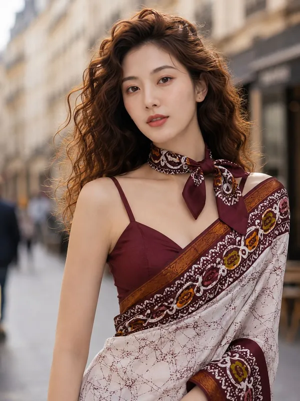 Leelavati_Printed_Floral_Print_Geometric_Print_Blocked_Printed_Woven_Daily_Wear_Pure_Cotton_Saree_White_And_Maroon