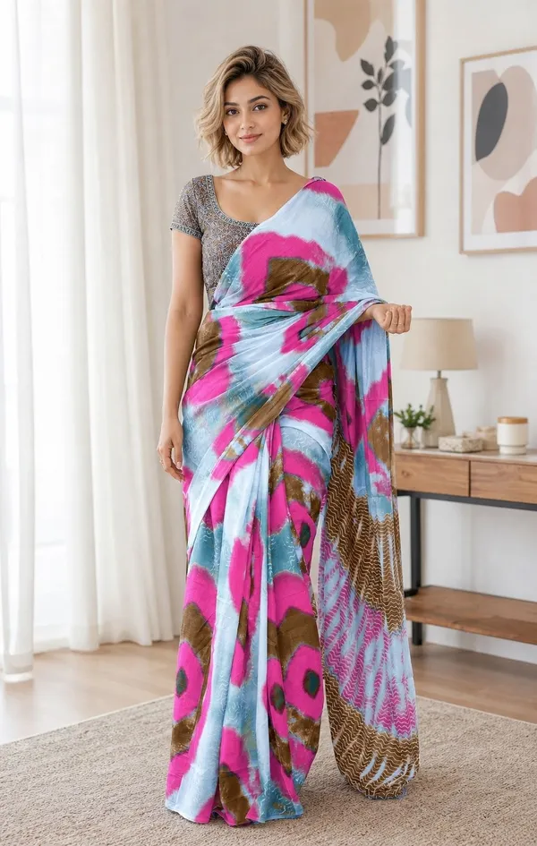 Leelavati_Printed_Floral_Print_Geometric_Print_Blocked_Printed_Woven_Daily_Wear_Pure_Cotton_Saree_Pink