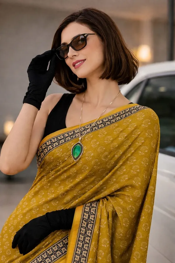 Leelavati_Printed_Floral_Print_Geometric_Print_Blocked_Printed_Woven_Daily_Wear_Pure_Cotton_Saree_Yellow