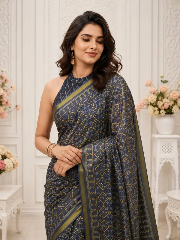 Leelavati_Printed_Floral_Print_Geometric_Print_Blocked_Printed_Woven_Daily_Wear_Pure_Cotton_Saree_Grey
