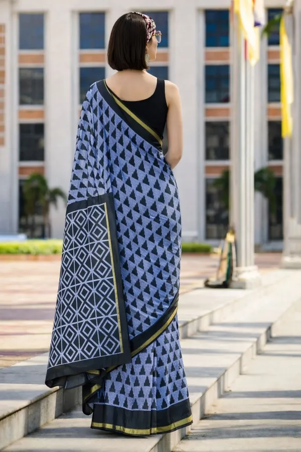 Leelavati_Printed_Floral_Print_Geometric_Print_Blocked_Printed_Woven_Daily_Wear_Pure_Cotton_Saree_Grey