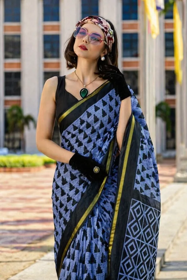 Leelavati_Printed_Floral_Print_Geometric_Print_Blocked_Printed_Woven_Daily_Wear_Pure_Cotton_Saree_Grey