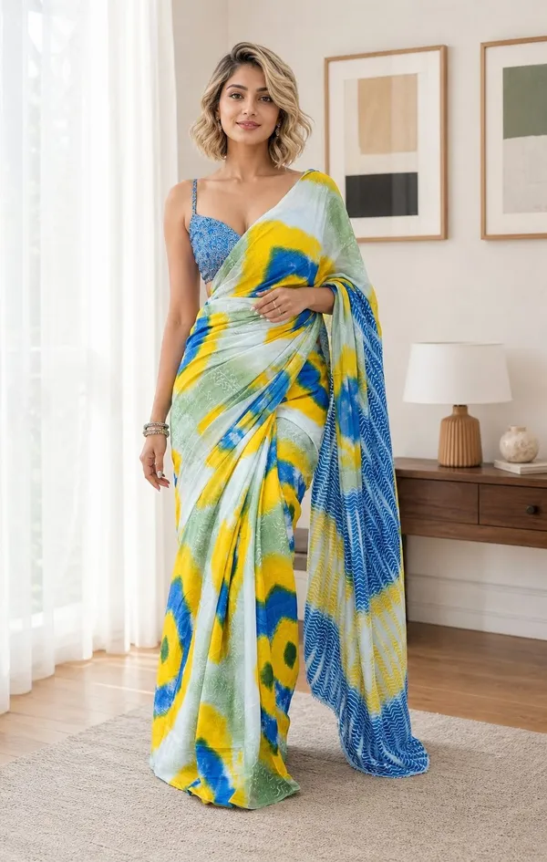 Leelavati_Printed_Floral_Print_Geometric_Print_Blocked_Printed_Woven_Daily_Wear_Pure_Cotton_Saree_Yellow