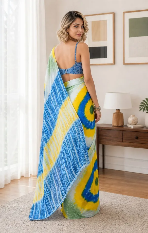 Leelavati_Printed_Floral_Print_Geometric_Print_Blocked_Printed_Woven_Daily_Wear_Pure_Cotton_Saree_Yellow