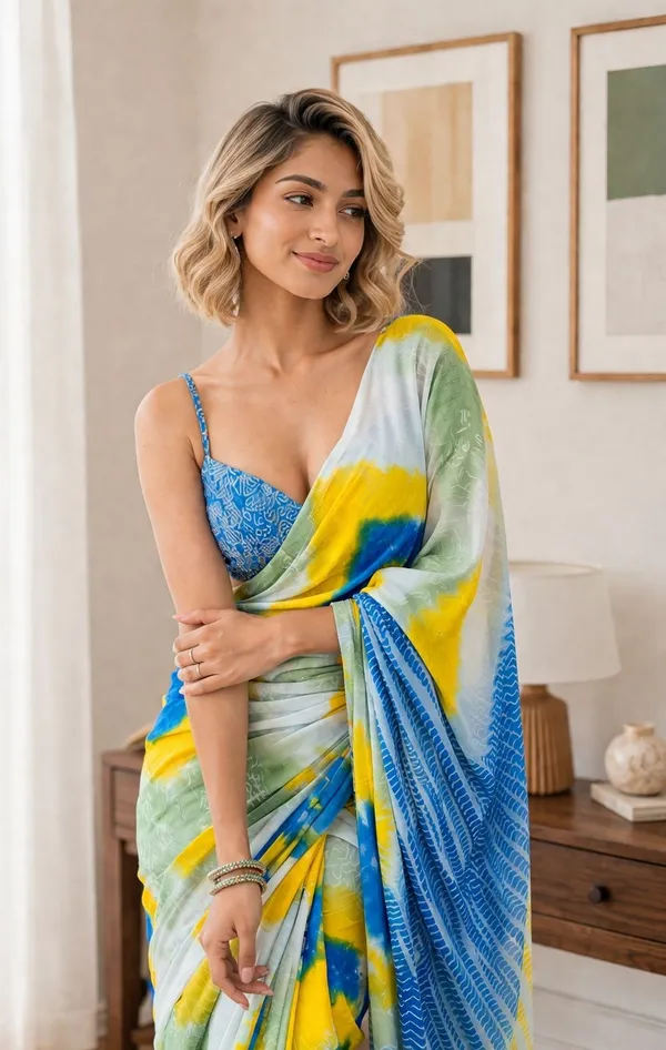 Leelavati_Printed_Floral_Print_Geometric_Print_Blocked_Printed_Woven_Daily_Wear_Pure_Cotton_Saree_Yellow