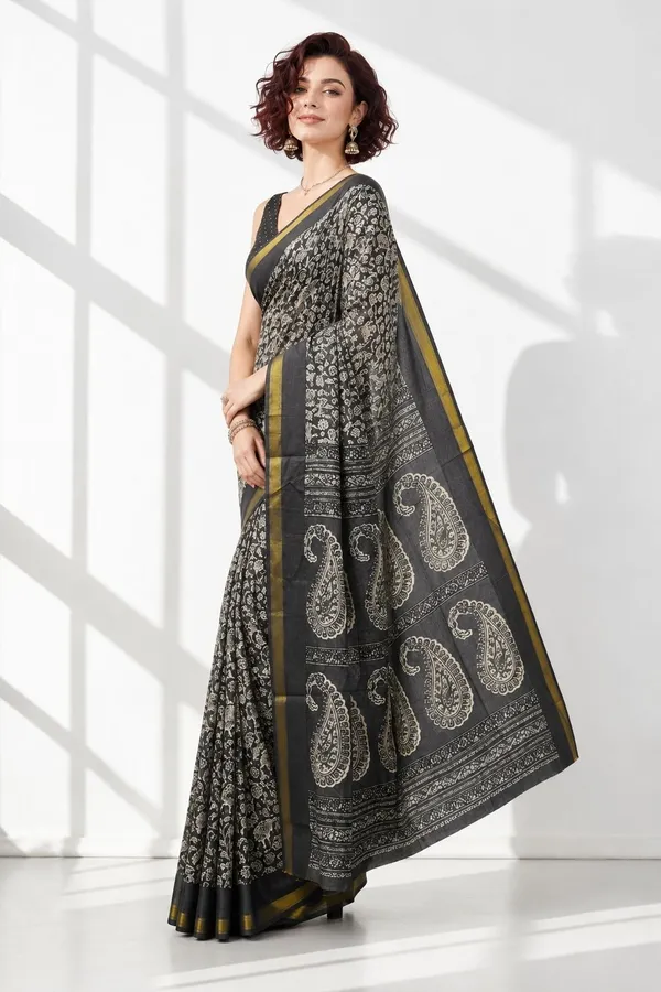 Leelavati_Printed_Floral_Print_Geometric_Print_Blocked_Printed_Woven_Daily_Wear_Pure_Cotton_Saree_Grey