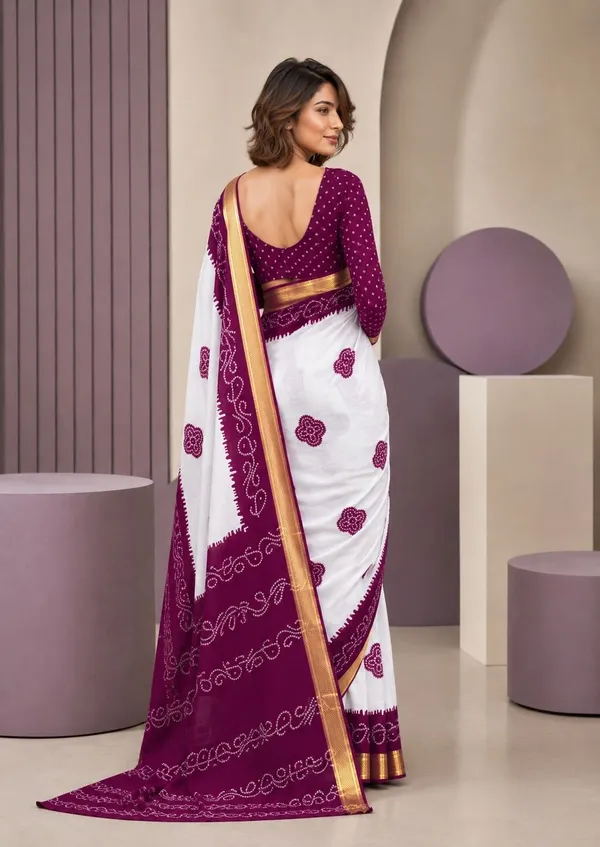Leelavati_Printed_Blocked_Printed_Woven_Bandhani_Pure_Cotton_Saree_Purple