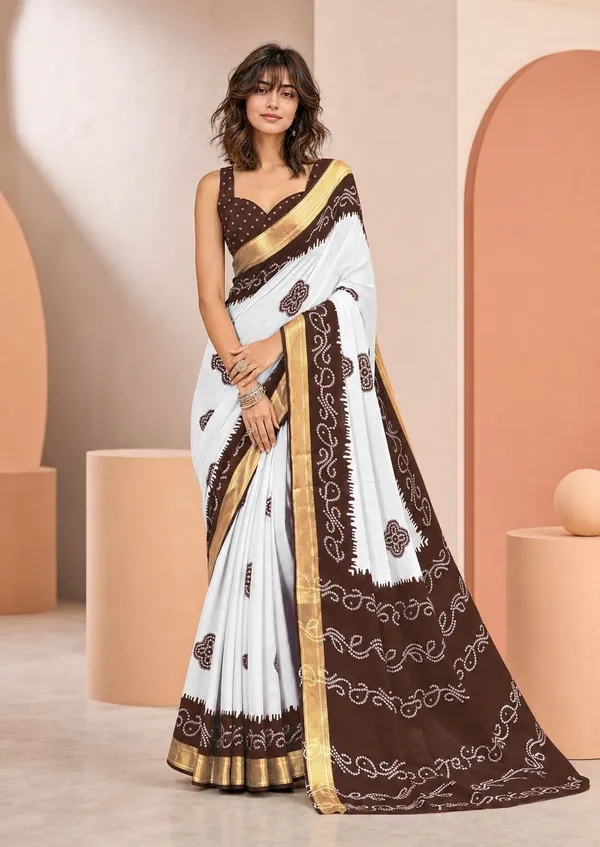 Leelavati_Printed_Blocked_Printed_Woven_Bandhani_Pure_Cotton_Saree_Brown