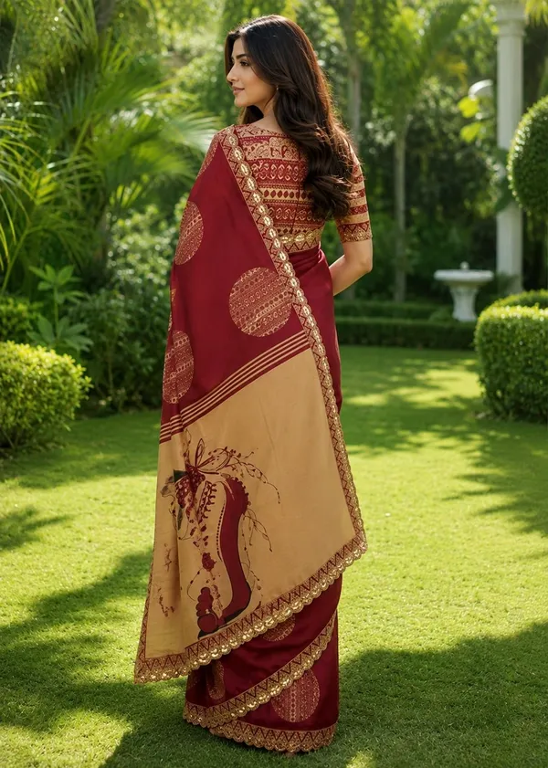Leelavati_Embellished_Embroidered_Printed_Blocked_Printed_Daily_Wear_Pure_Cotton_Saree_Red