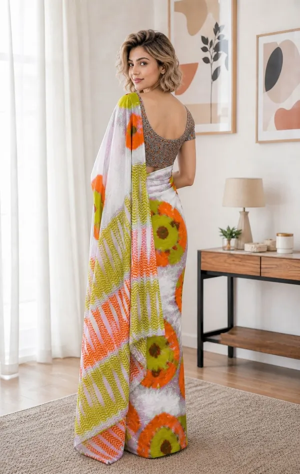 Leelavati_Printed_Floral_Print_Geometric_Print_Blocked_Printed_Woven_Daily_Wear_Pure_Cotton_Saree_Green