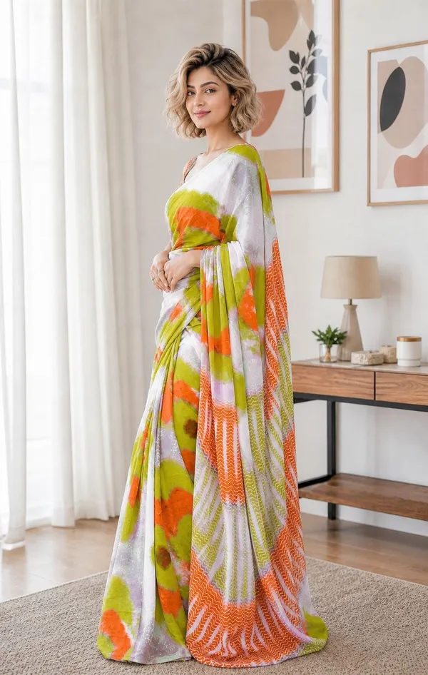Leelavati_Printed_Floral_Print_Geometric_Print_Blocked_Printed_Woven_Daily_Wear_Pure_Cotton_Saree_Green