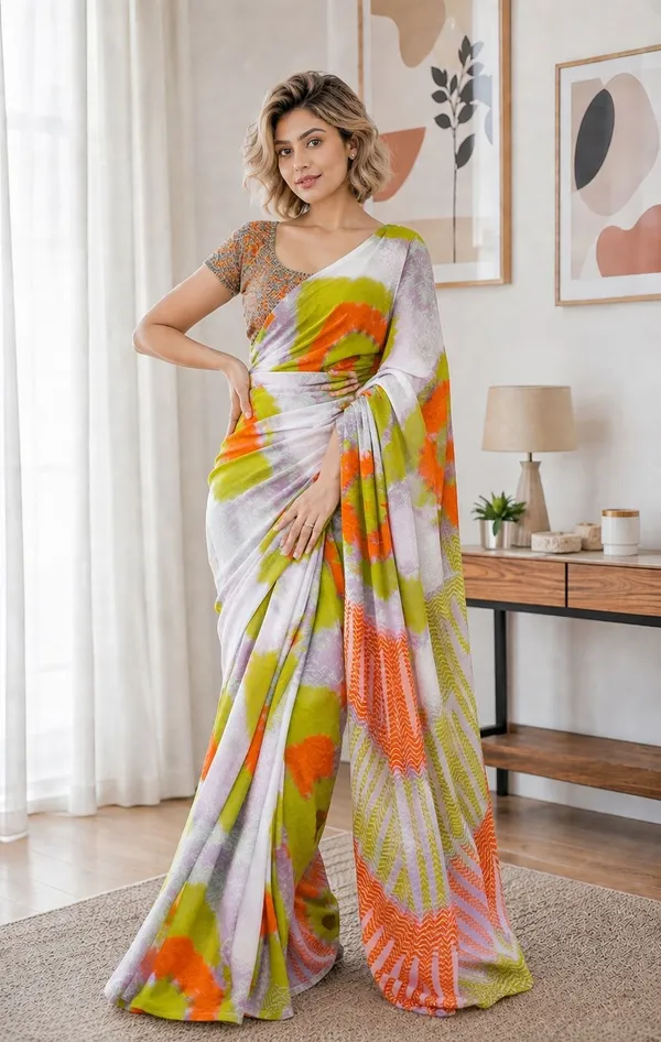 Leelavati_Printed_Floral_Print_Geometric_Print_Blocked_Printed_Woven_Daily_Wear_Pure_Cotton_Saree_Green