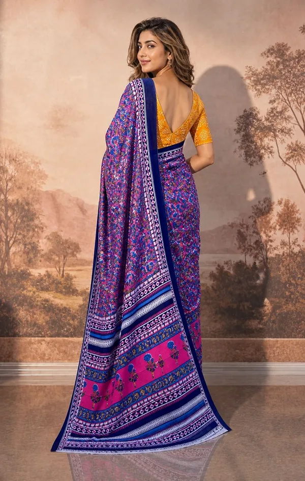 Leelavati_Printed_Floral_Print_Geometric_Print_Blocked_Printed_Woven_Daily_Wear_Pure_Cotton_Saree_Pink